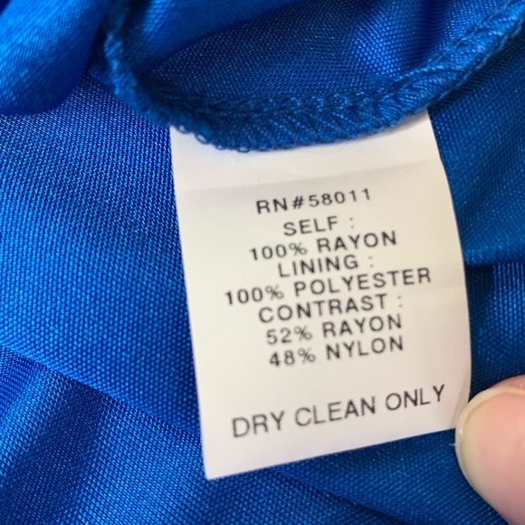 NWOT David Meister Blue Cocktail Dress w/ Lace 4 - Picture 7 of 8